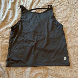 High neck low back running tank